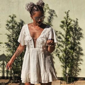 AGATHA BRAZIL BOHO GAUZE/LACE TOP OR DRESS 36/6